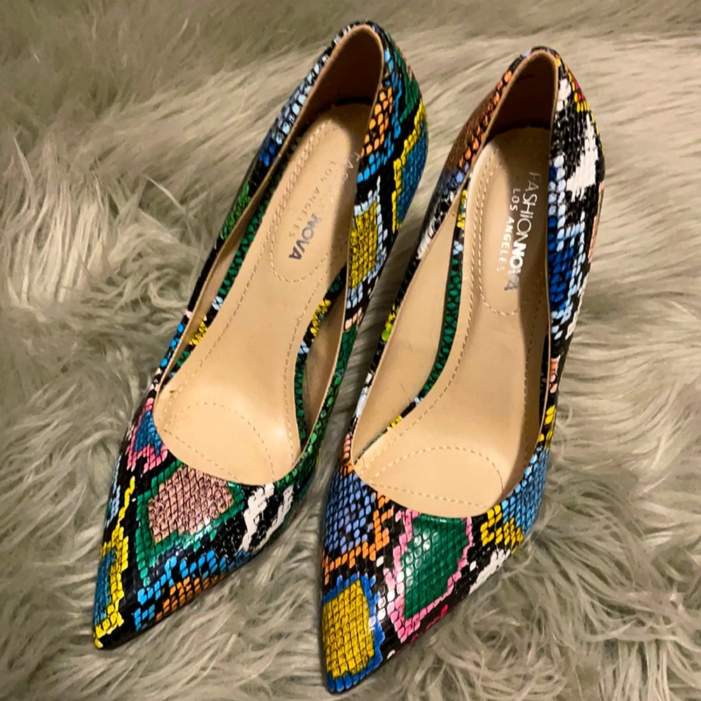 Rainbow snake heels!